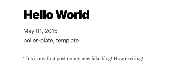 An image of the boilerplate working